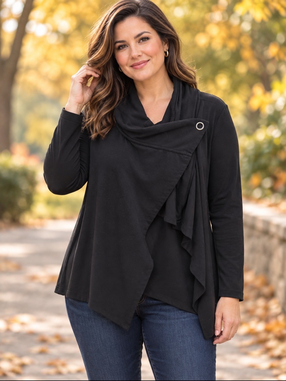 Danskin Black Asymmetrical Grommet Jacket